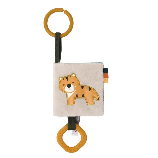 Jungle Soft Baby Book with tiger cover, attachment ring and teething ring