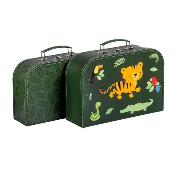 Set of Storage Trunk Suitcases 'Jungle Tiger' Keepsake Box.