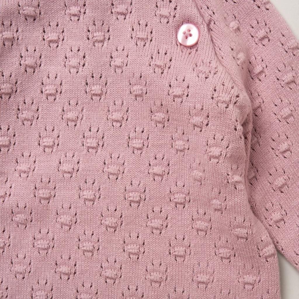 Baby girl clothing dusky pink outfit with pattern