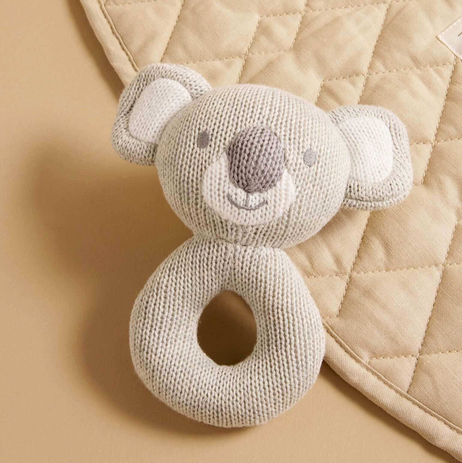 Knitted Koala  Baby Rattle – Soft Cotton Toy