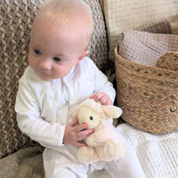 Laurin Lamb Eco Baby Rattle – Soft Cream