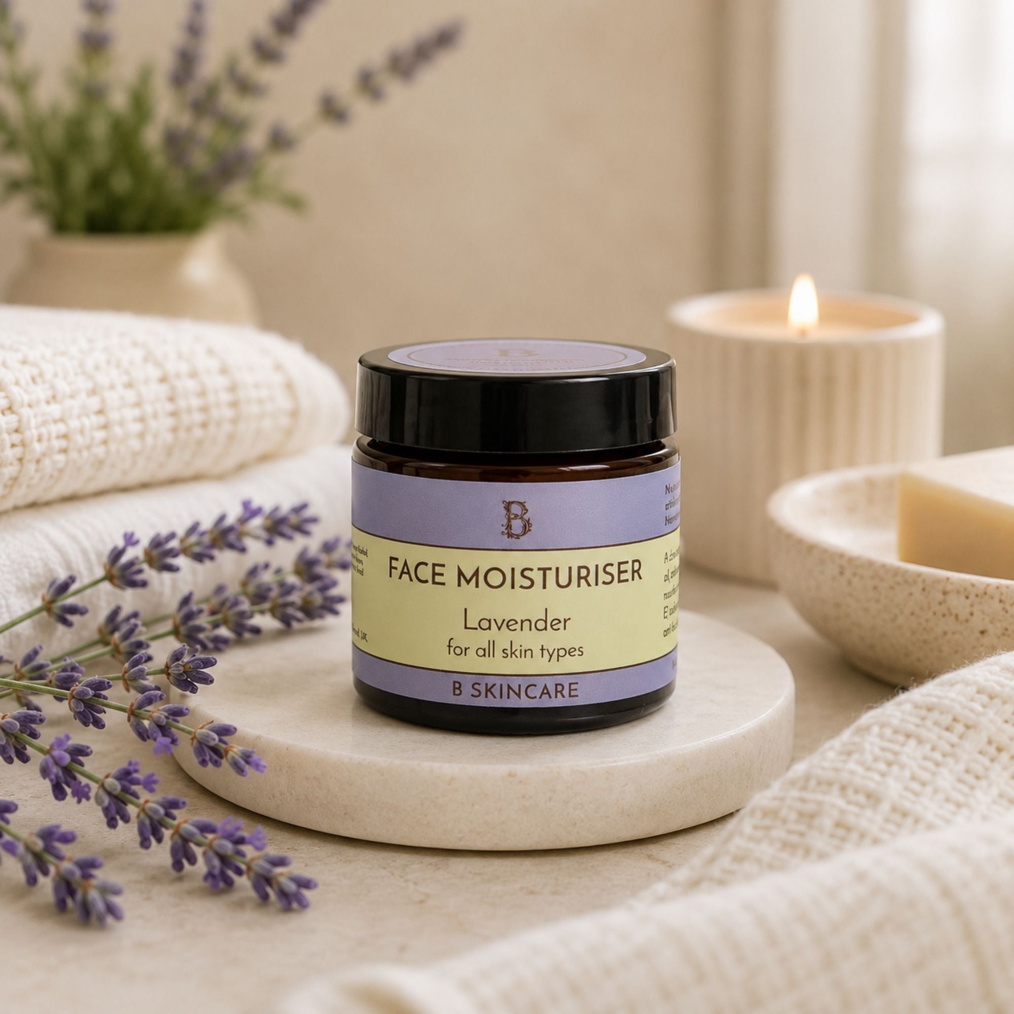 Natural lavender face cream for all skin types
