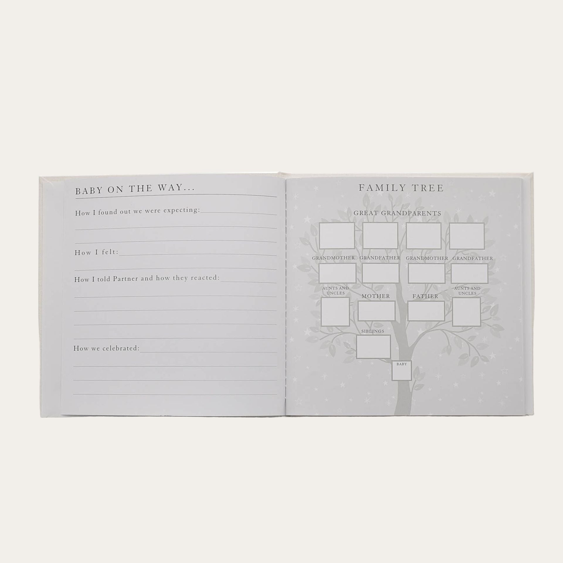 Linen pregnancy journal – 9 months keepsake