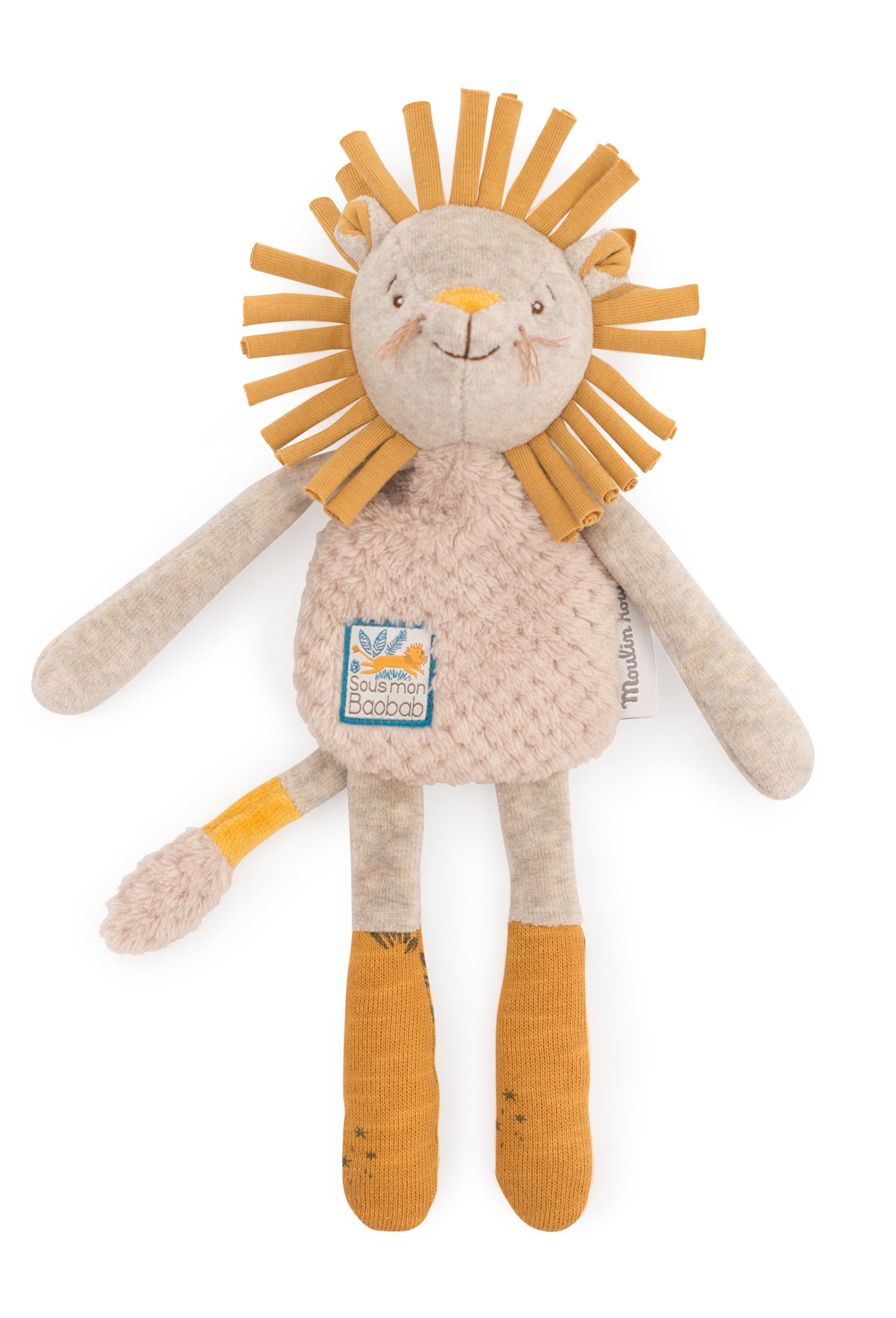 Cute colourful cuddly lion rattle comforter