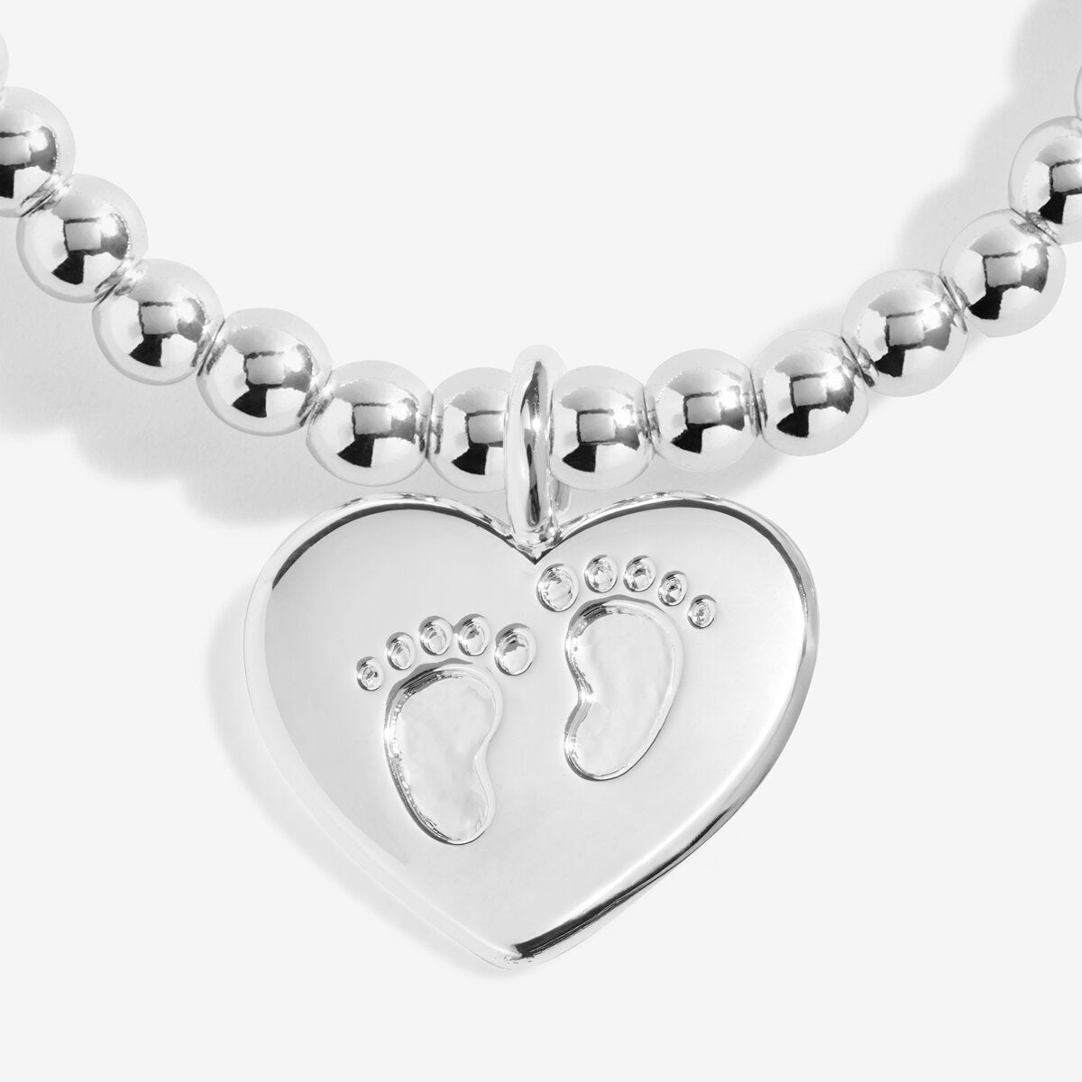Little Bundle of Joy silver-plated sentiment bracelet detail