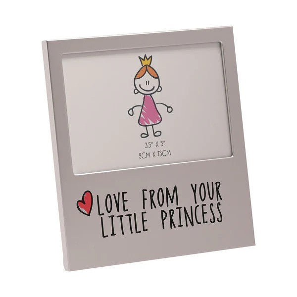 Aluminium picture frame with "LOVE FROM YOUR LITTLE PRINCESS" text