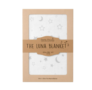 Luna Moon and Stars four-layer cotton muslin baby blanket
