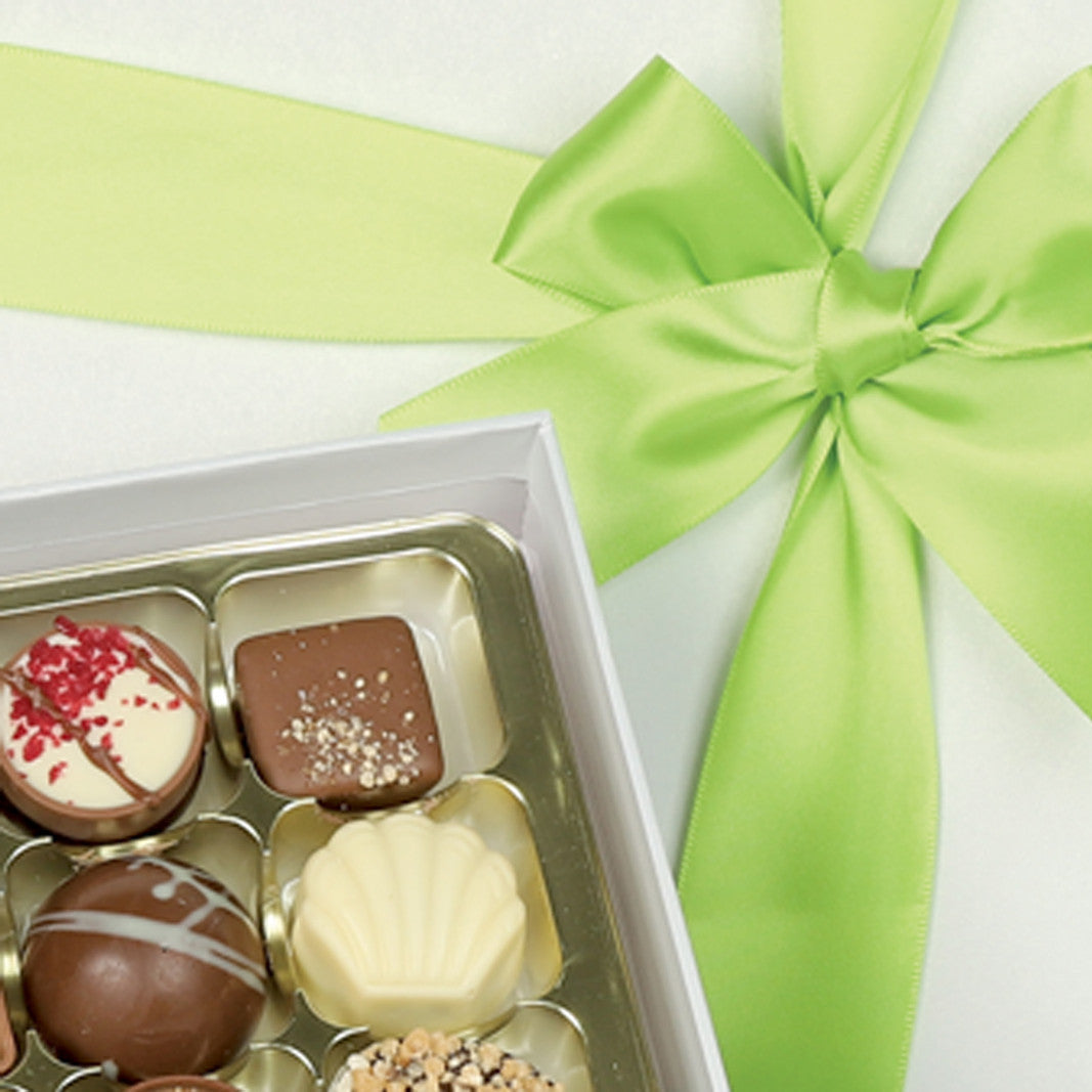 Large Assorted Chocolate Gift Box with Green Ribbon