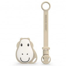 Beige clip and giraffe face teether