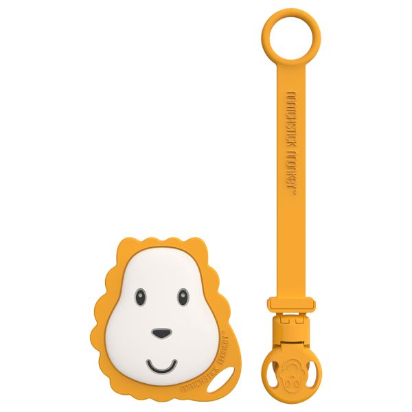 Yellow clip and lion face teether