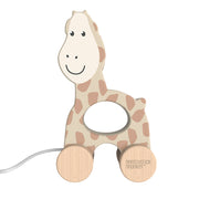 Wooden giraffe pull-toy