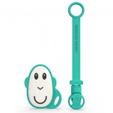 Teal clip and monkey face teether