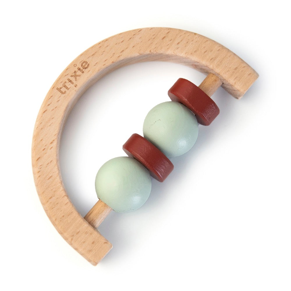 Wooden half-circle bead rattle
