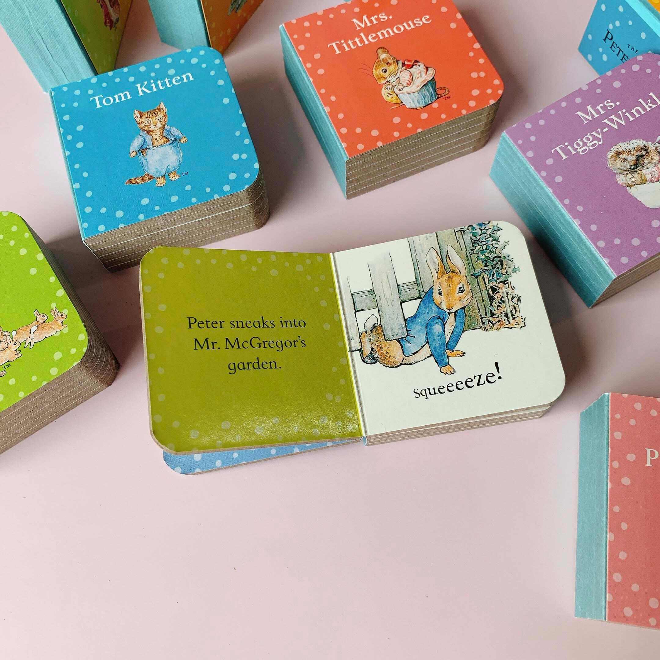 Peter Rabbit little book showing Mr McGregor story page