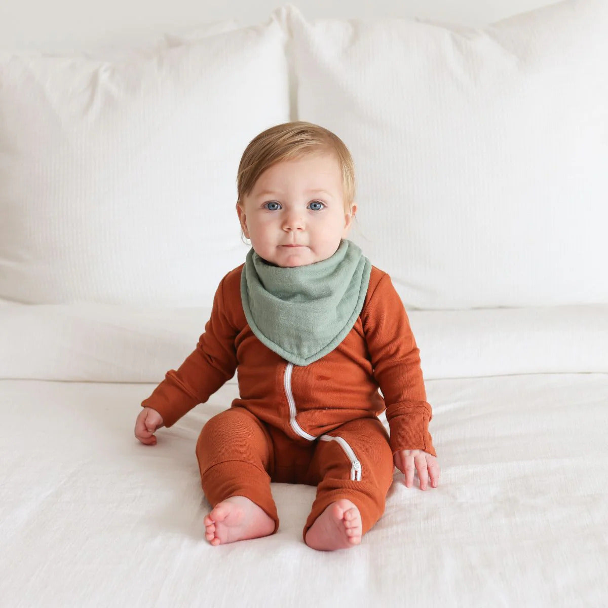 Soft muslin and terry baby bandana bibs