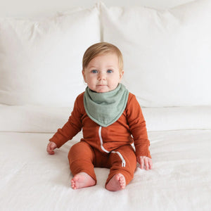 Soft muslin and terry baby bandana bibs