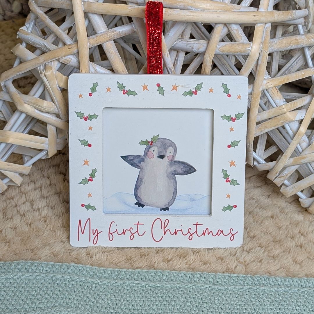Baby’s first Christmas hanging photo frame