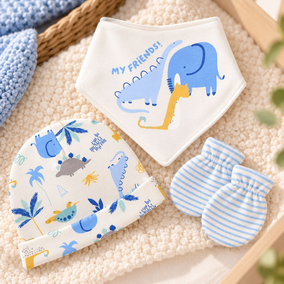 baby boy clothing with hat and bandana bib