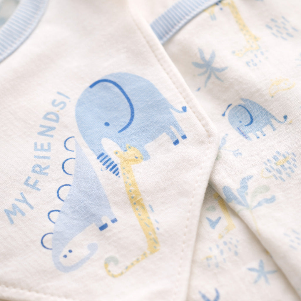 My Friends baby boys bandana bib with elephant print from blue baby clothes set