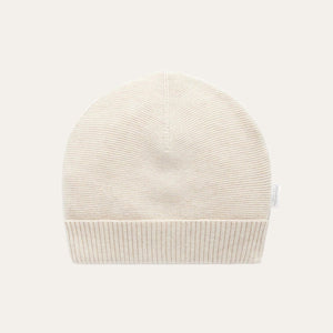Unisex baby beanie in soft neutral knit