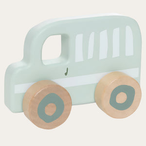 Wooden baby toy cars in neutral tones