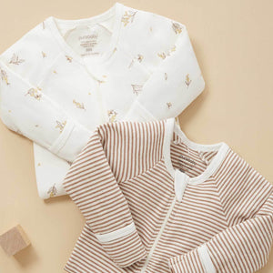 Unisex baby growsuits with long sleeves and feet