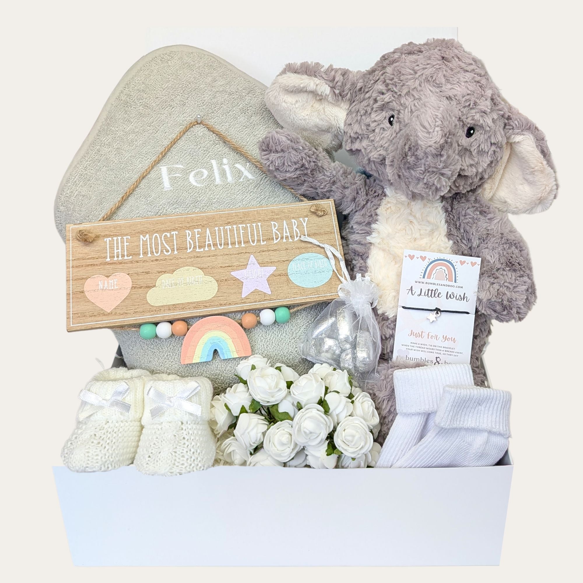 New mum gifts box with cuddly eco elephant – Bumbles and Boo.