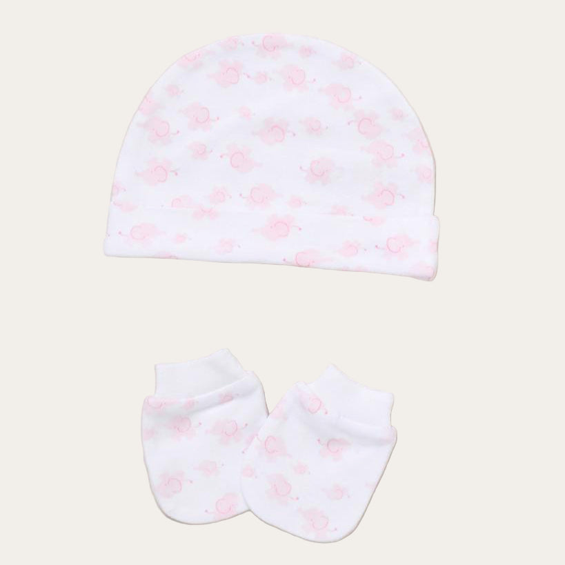 Soft Cotton Baby Sleepsuit and Bodysuit Set – Pink Elephant