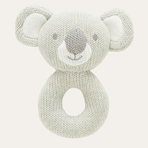 Cotton knit koala rattle for newborn babies