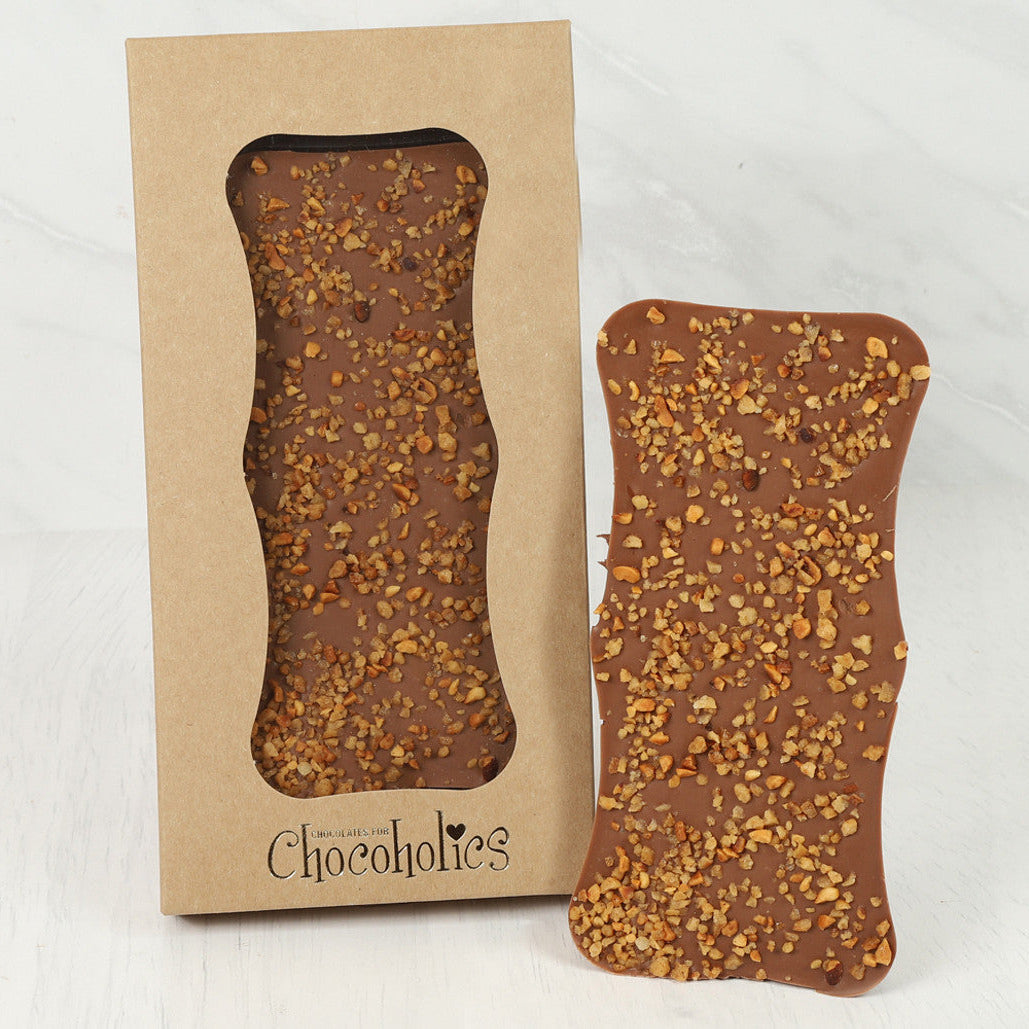 Handcrafted Milk Chocolate Bar with Caramelised Hazelnuts