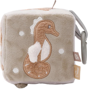 Ocean-themed sensory cube for baby play