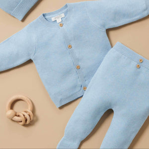 Organic Textured Baby Leggings – Blue Melange