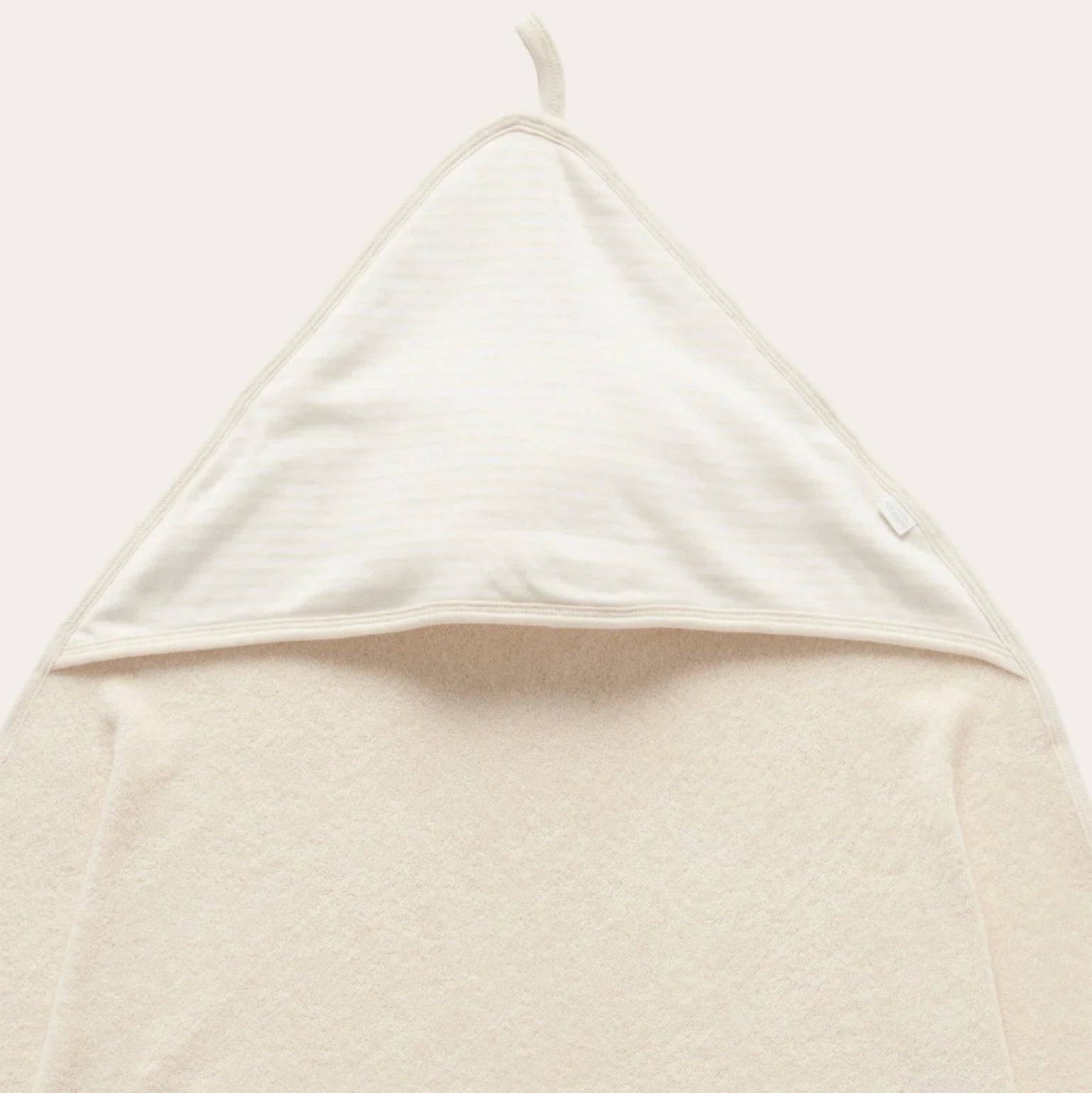 Baby bath towel in beige organic terry cotton