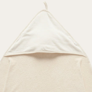 Baby bath towel in beige organic terry cotton