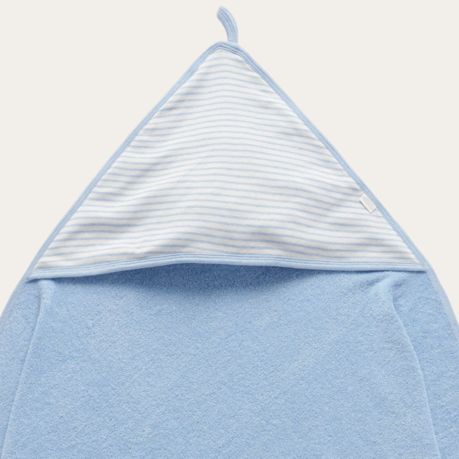 Baby bath towel in blue organic terry cotton