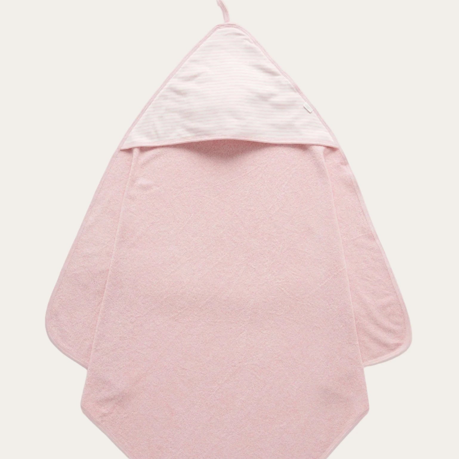 Baby bath towel in pink organic terry cotton