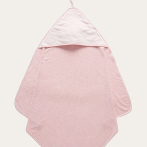 Baby bath towel in pink organic terry cotton
