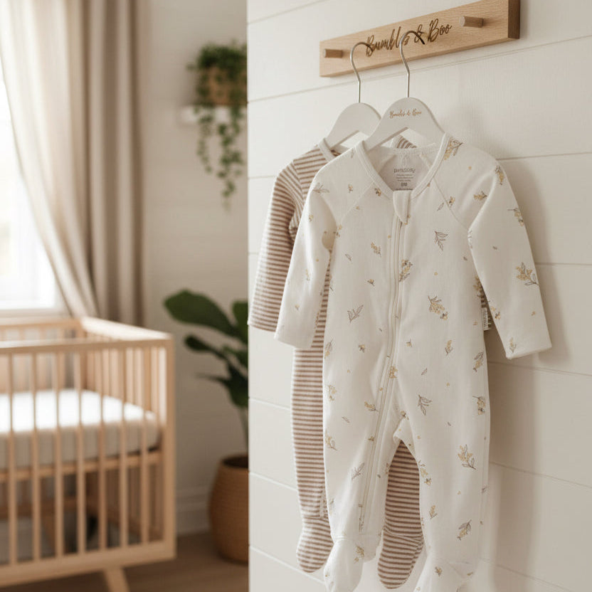 Organic cotton baby growsuits – unisex 2 pack