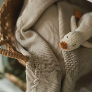 Organic stone baby blanket – breathable cotton