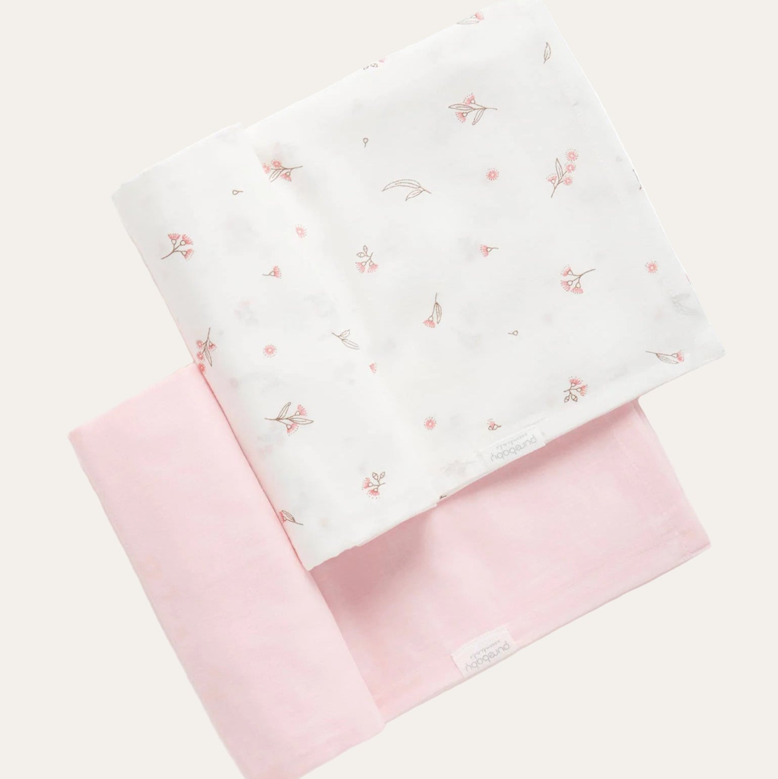 Organic Muslin Wrap 2 Pack – Pale Pink Blossom