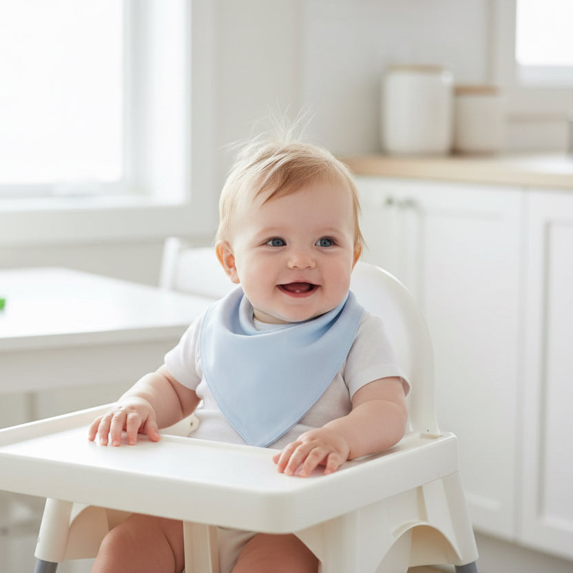Plain Light Blue Bandana Bib  100% Cotton Bandana Bib.