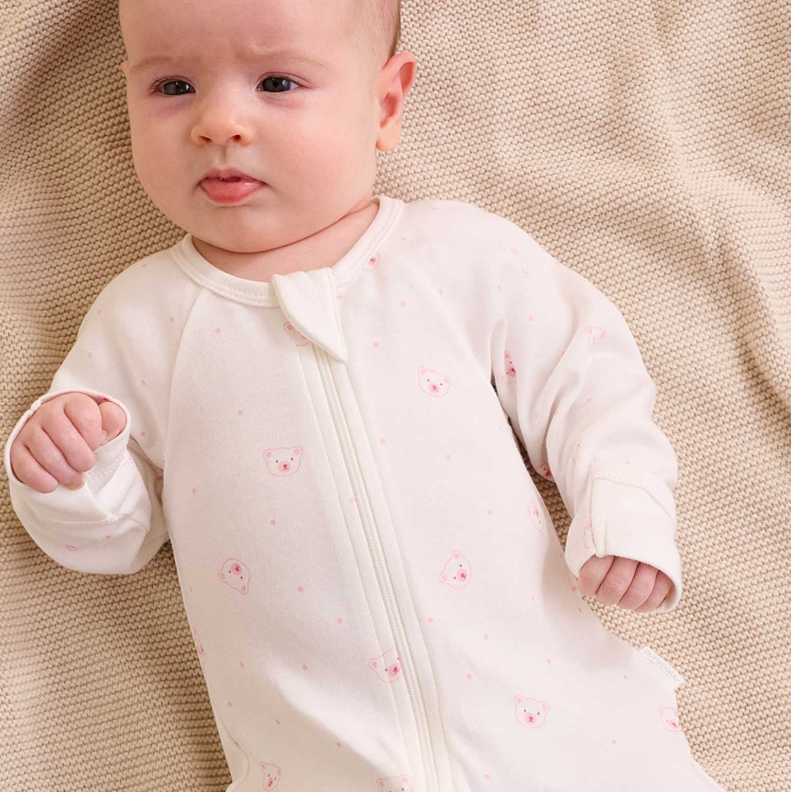Pale Pink Baby Grow Suits – Organic Cotton – Bumbles Boo