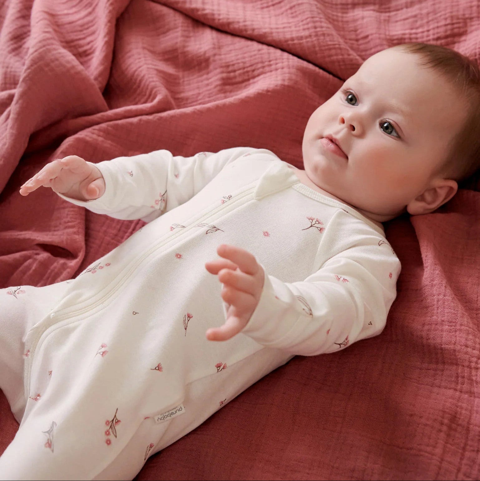 Pale Pink Organic Cotton Baby Growsuits – 2 Pack