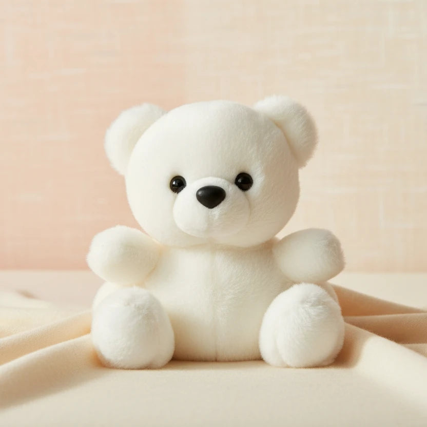 Palm Pals White Polar Bear soft toy, small baby toy suitable from birth