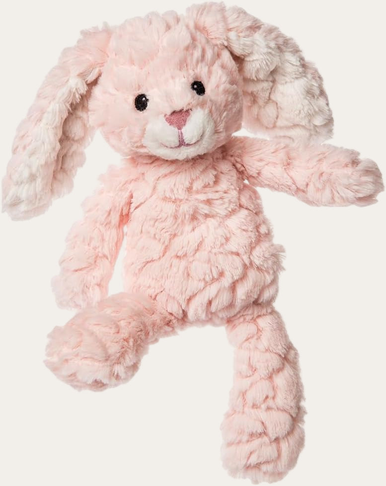 Textured pink plush bunny – soothing cuddle toy