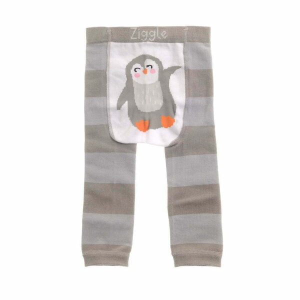 Knitted leggings with knitted penguin on the bottom