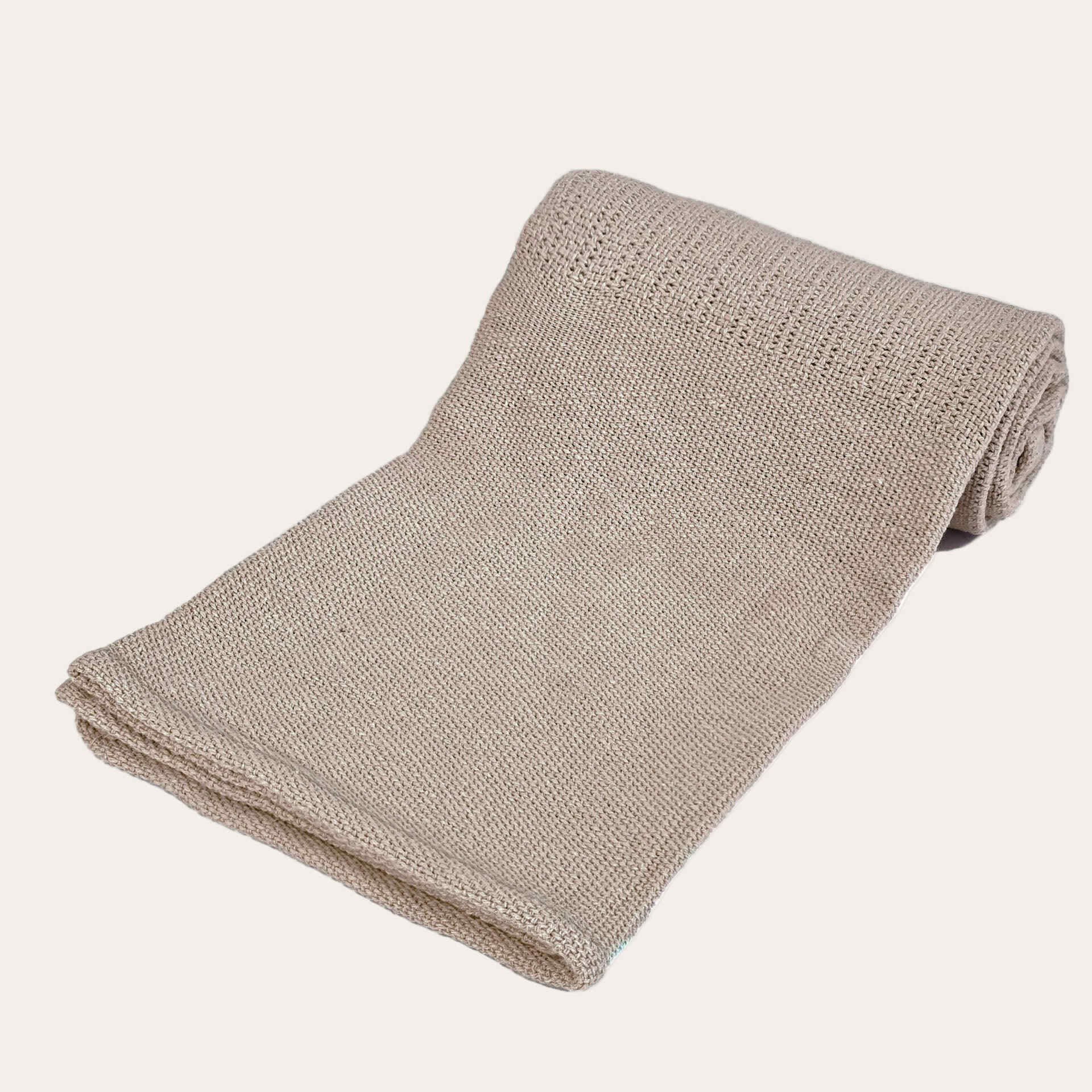 Personalised coffee beige cotton cellular baby blanket
