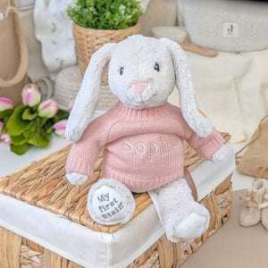 Personalise Steiff Hoppie bunny rabbit in cream.