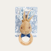 Peter Rabbit Wooden Ring Rattle Baby Toy Rattle.