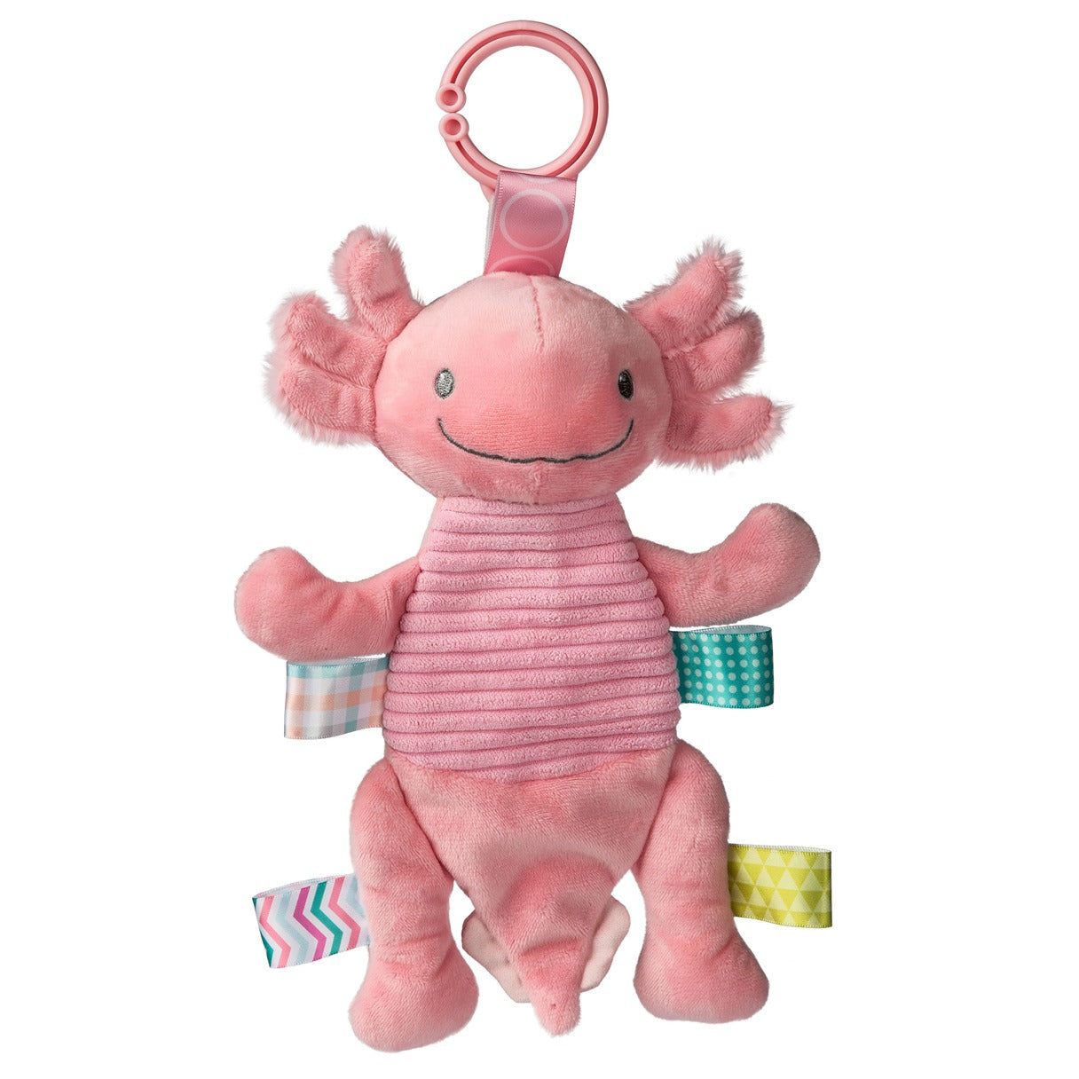 Pink axolotl taggies toy